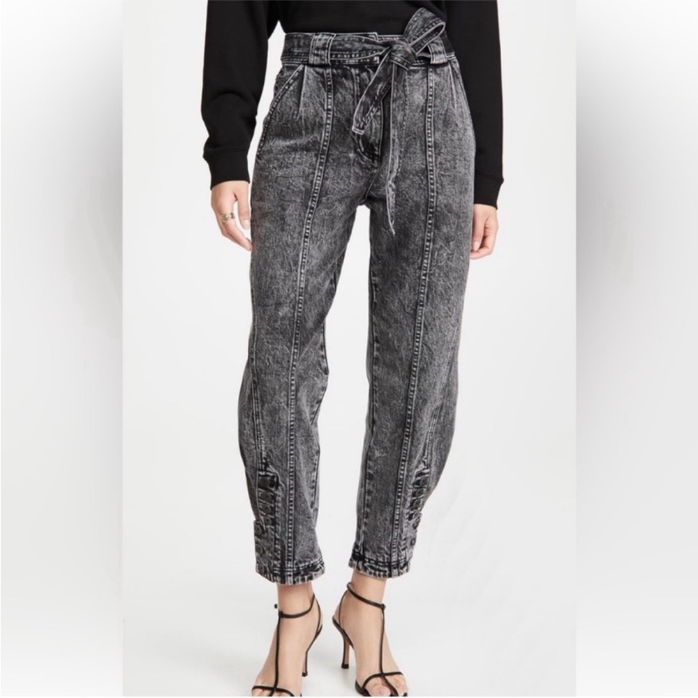 ULLA JOHNSON Black ACID WASH Carmen Jeans